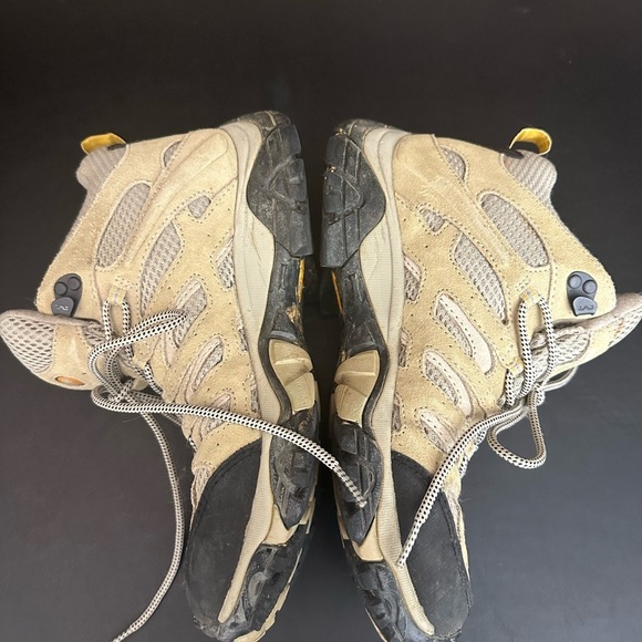 Merrell Moab Mid Ventilator Hiking Boots Women 10 Taupe Vibram Lace Up J86592 - Picture 6 of 8